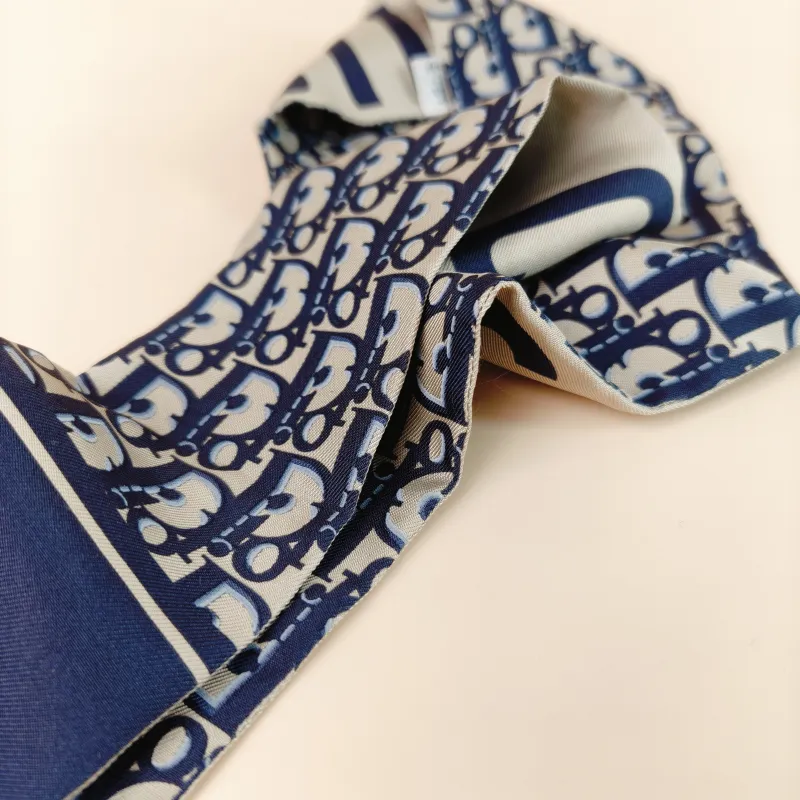 DIOR twilly Blue Monogram Silk One Size 97*6cm — cover view 4 of 6