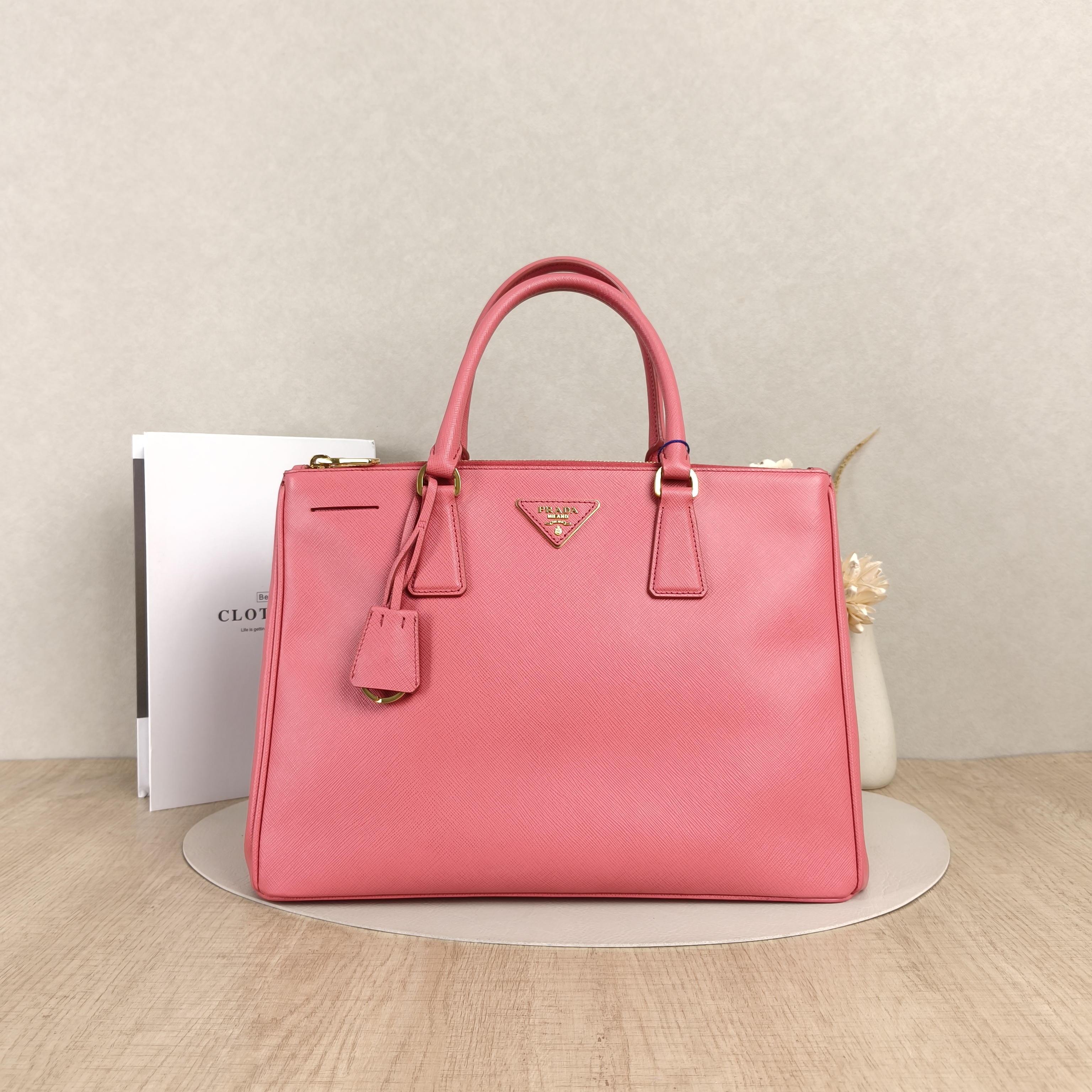 PRADA Top Handle Bag Galleria Galleria Bag Edition Pink Calfskin Medium33 × 14 × 24 cm