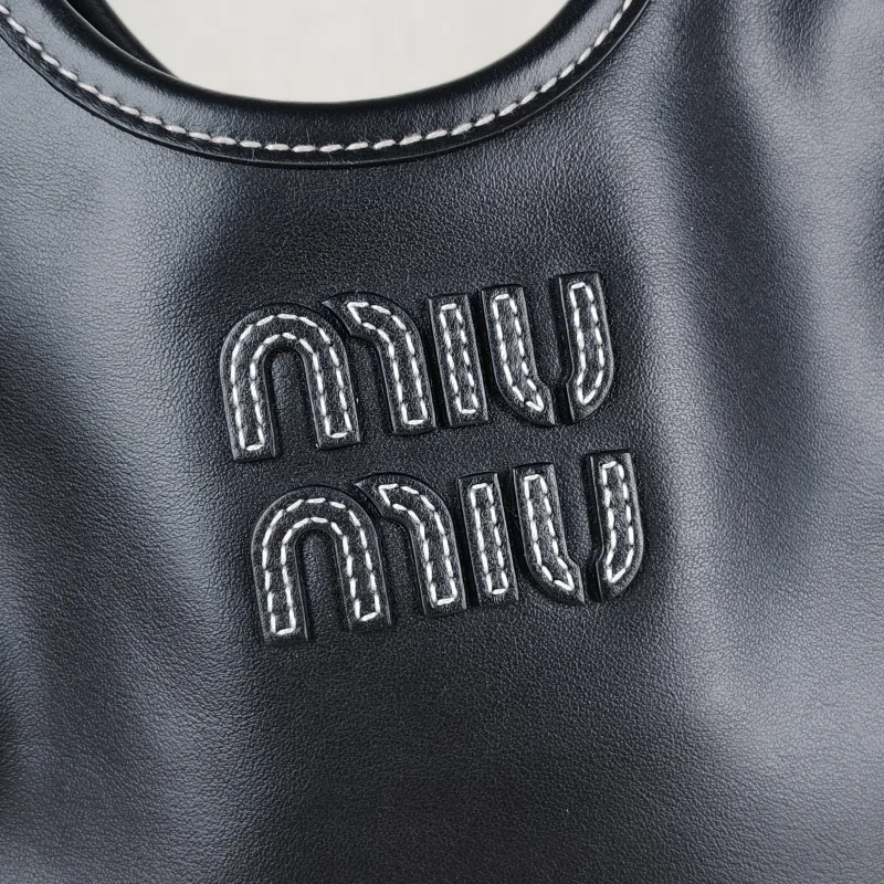 Miumiu Shoulder Bag IVY Tote Shopping Tote Black CC alfskin Mini 20*24 — detail view 2 of 11