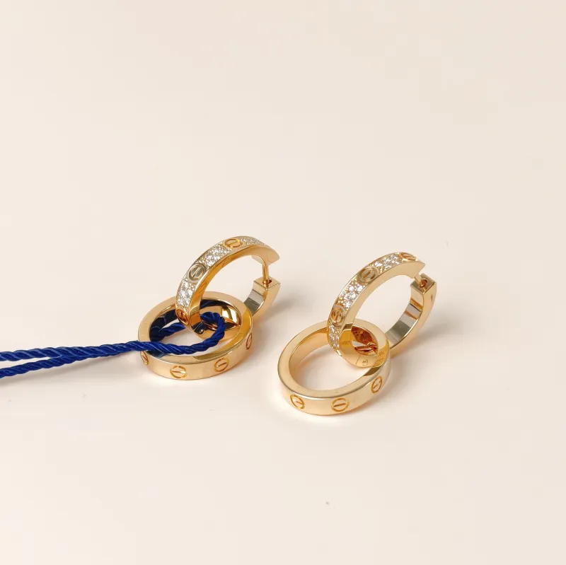 CARTIER Earrings LOVE Collection Earrings Yellow Gold 18KY ellow Gold Diamond One Size