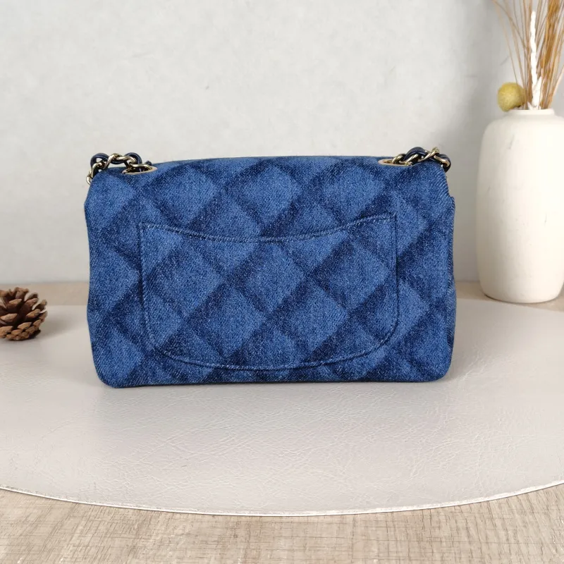 Chanel Crossbody Bag Classic Flap Large Mini CF Mini Blue mini20 × 6 × 12 cm — cover view 3 of 5