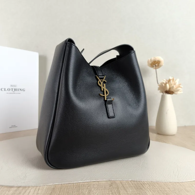 SAINT LAURENT Crossbody Bag LE 5 À 7 Hobo Inner Pouch Black Calfskin Small 22.5 × 8.5 × 23 cm — cover view 5 of 5