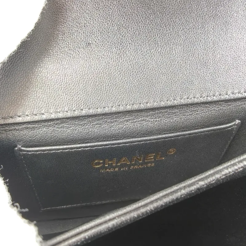 Chanel Crossbody Bag 24s Black Lambskin One Size 18 × 6 × 13 cm — detail view 14 of 15