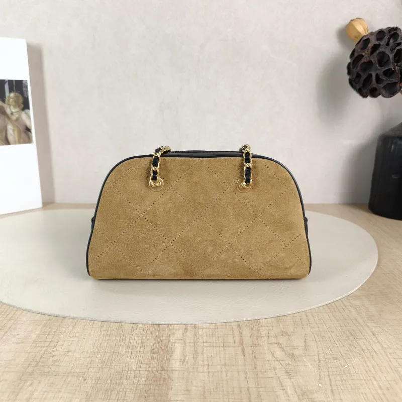Chanel Shoulder Bag 26p Bowling Bag Brown Suede One Size 20 × 5.5 × 12 cm — cover view 3 of 5