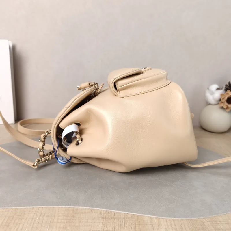 Chanel Backpack Duma Beige Calfskin Large 21 × 13 × 23 cm — detail view 7 of 13