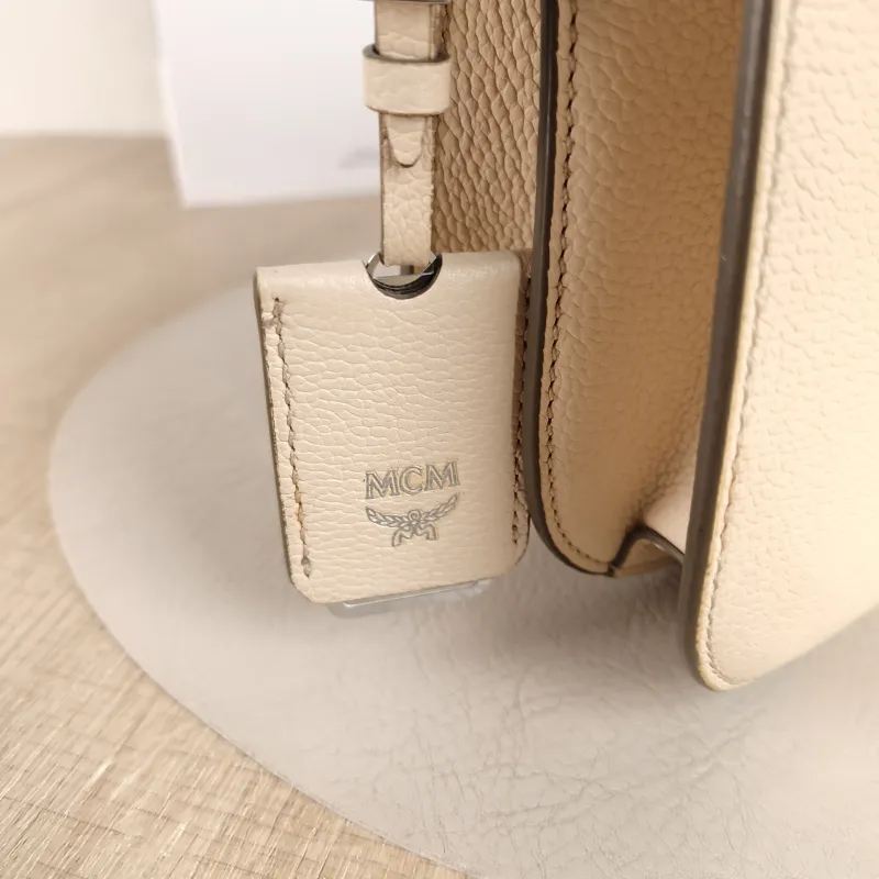 MCM Crossbody Bag Crossbody Bag Beige Calfskin 21 × 7 × 19 cm — detail view 3 of 10