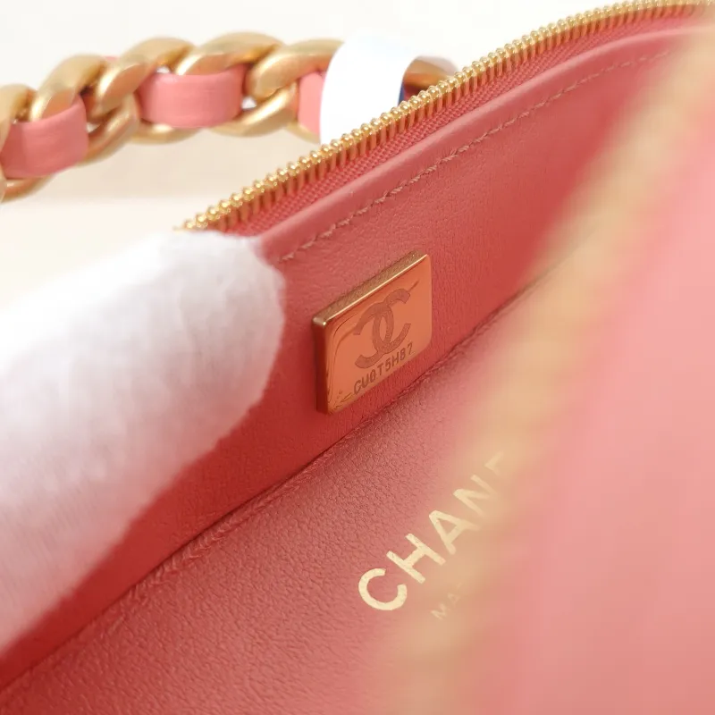 Chanel Crossbody Bag Box Crossbody Bag Pink Lambskin One Size 17 × 7 × 12.5 cm — detail view 7 of 12