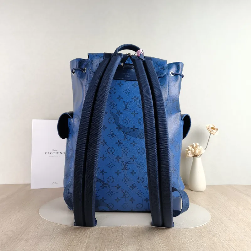Louis Vuitton Backpack Christophe Backpack Blue PVC 33 × 12 × 44 cm — cover view 2 of 4