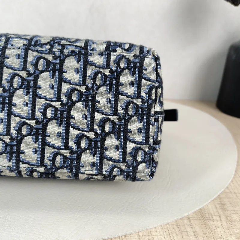 DIOR Top Handle Bag Travel Nomad Blue Canvas Medium 22 × 9.5 × 13 cm — detail view 5 of 11