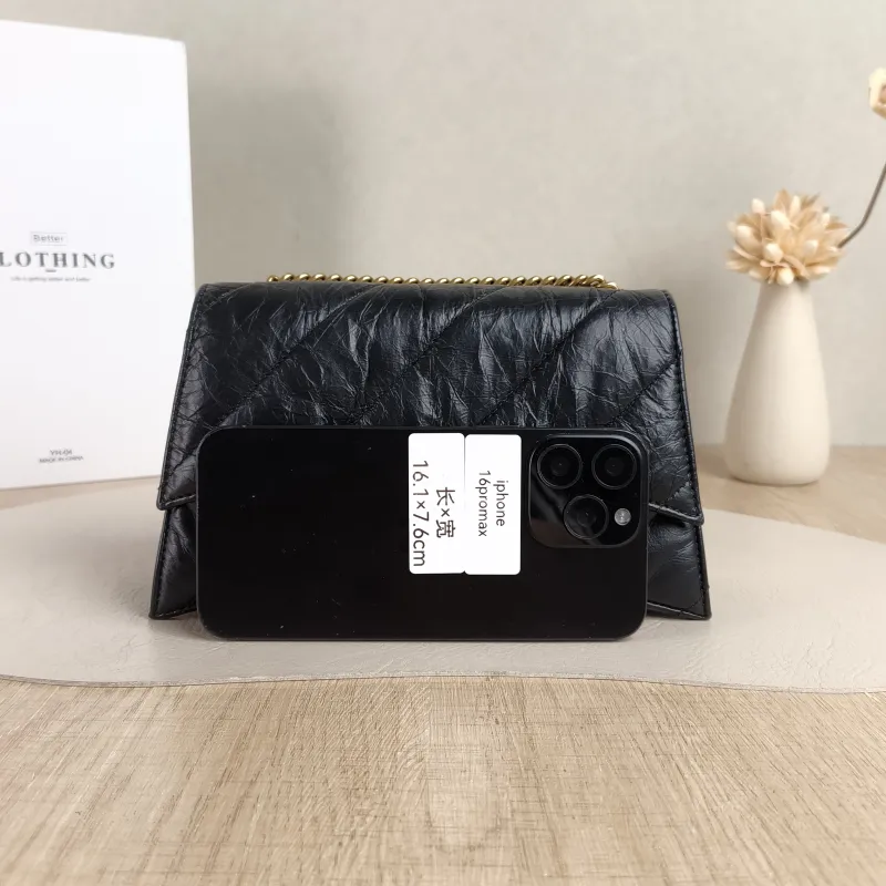 BALENCIAGA Crossbody Bag CRUSH Chain Bag Black Calfskinxs Small22 × 5 × 10 cm — cover view 4 of 5