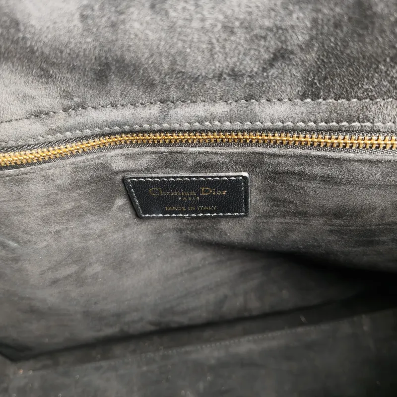 DIOR Top Handle Bag Lady Lady Dior Bag Black Lambskin Large 32 × 11 × 25 cm — detail view 10 of 12