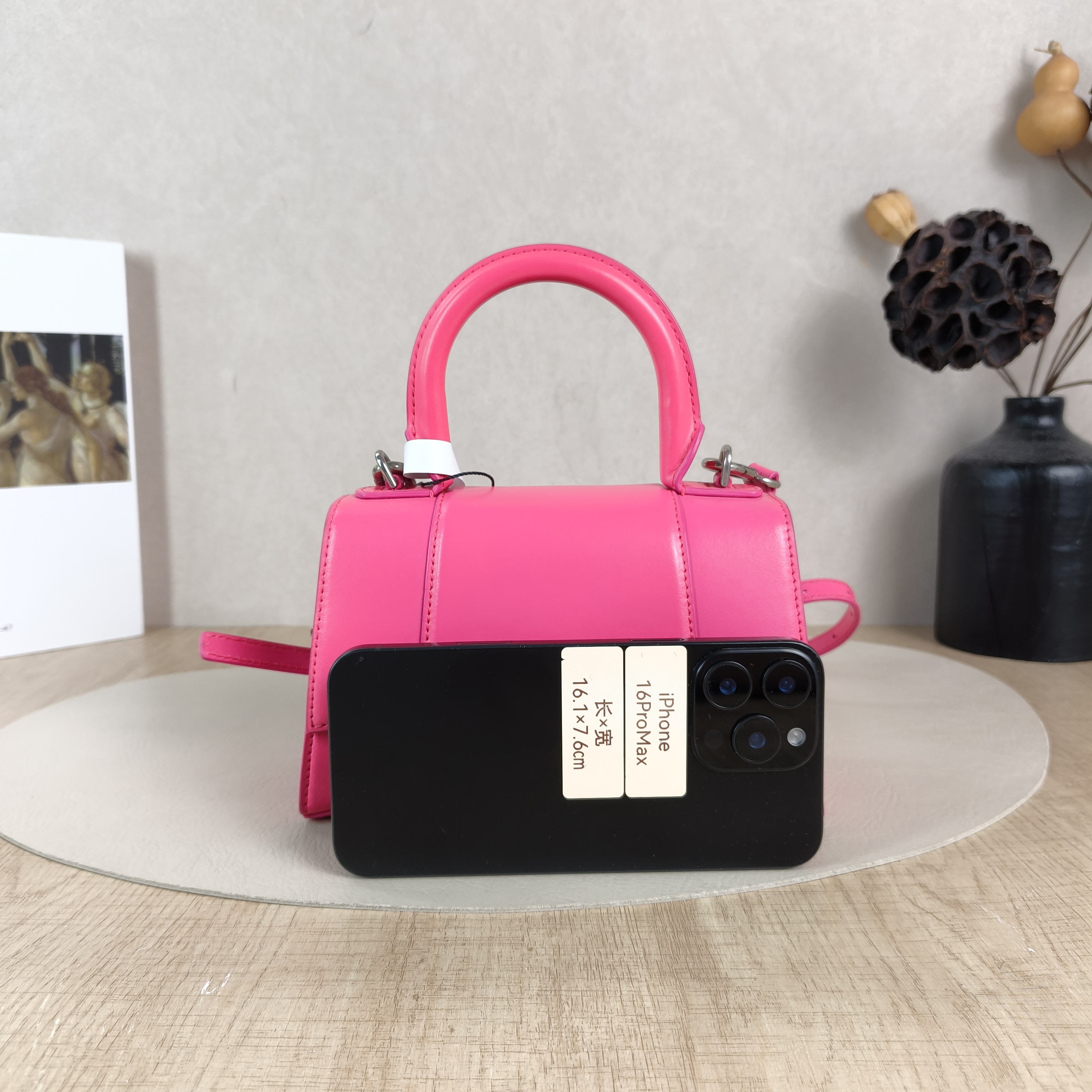 BALENCIAGA Crossbody Bag Hourglass Hourglass Bag Red Calfskinmini19 × 5 × 12 cm — cover view 4 of 6