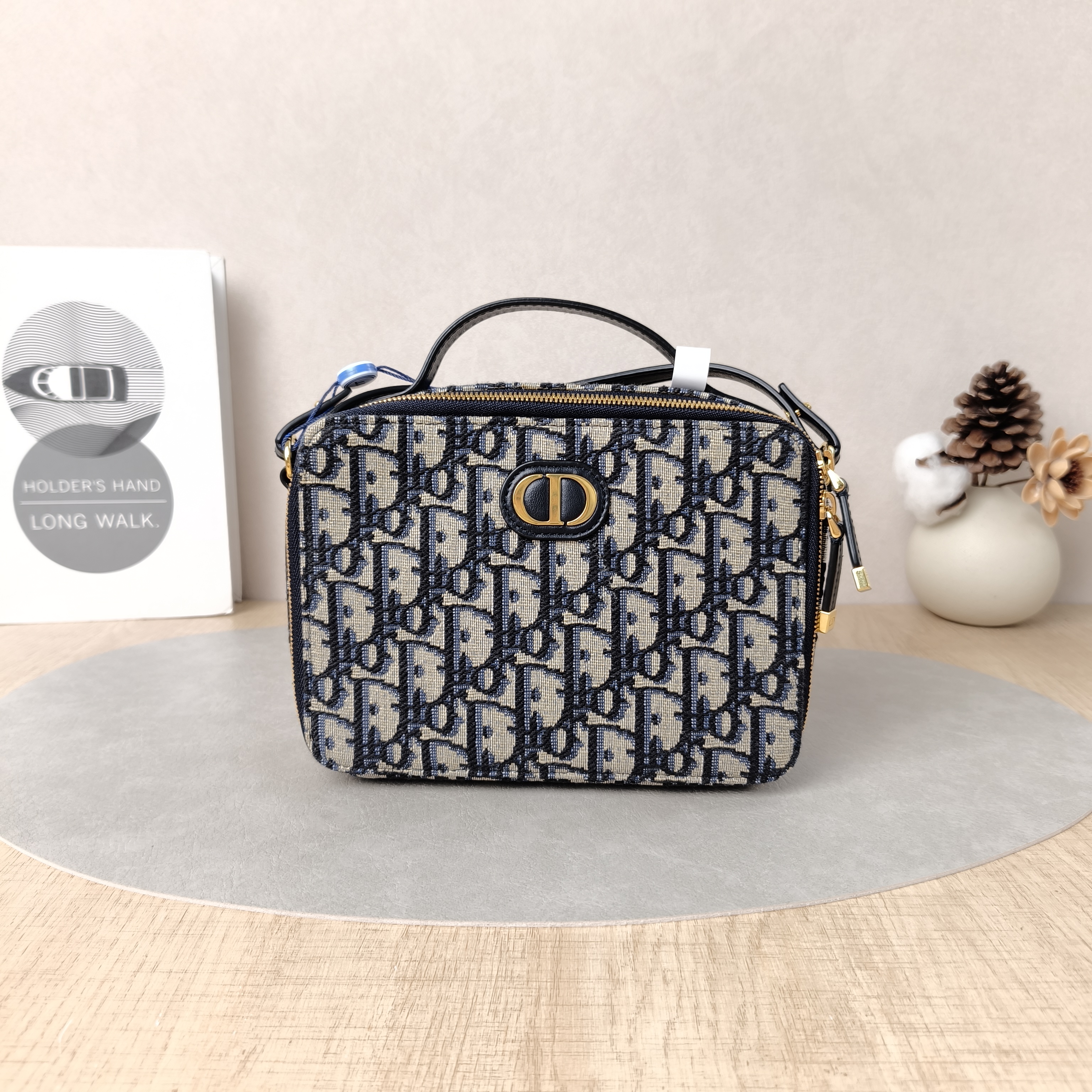 DIOR Shoulder Bag30 Montaigne Box Shoulder Bag Blue Canvas One Size19.5 × 6 × 15 cm