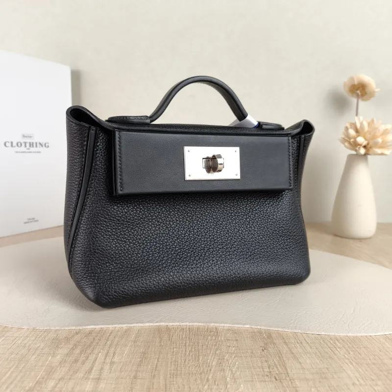 Hermès Crossbody Bag 24 · 24 21 Shoulder Bag Black Togo Calfskin · Swift Calfskin Mini 21 × 10 × 16 cm G — cover view 6 of 6