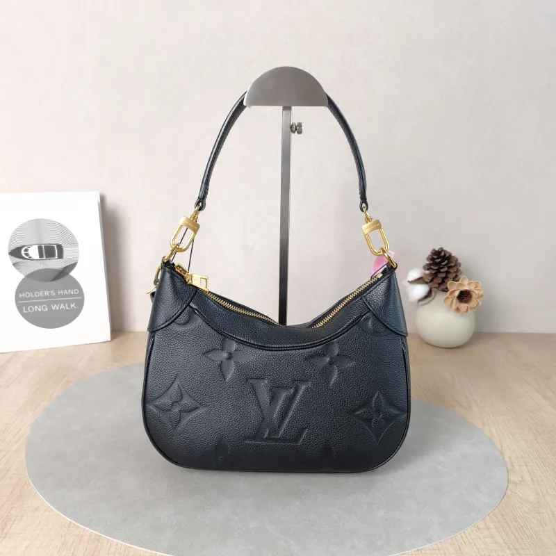 Louis Vuitton Shoulder Bag Bagatelle Black Empreinte Embossed Calfskin Monogram Small24 × 7 × 18 cm