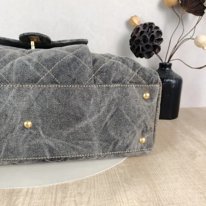 Chanel Crossbody Bag Bowling Bag Grey One Size 43 × 15 × 27 cm — detail view 8 of 10