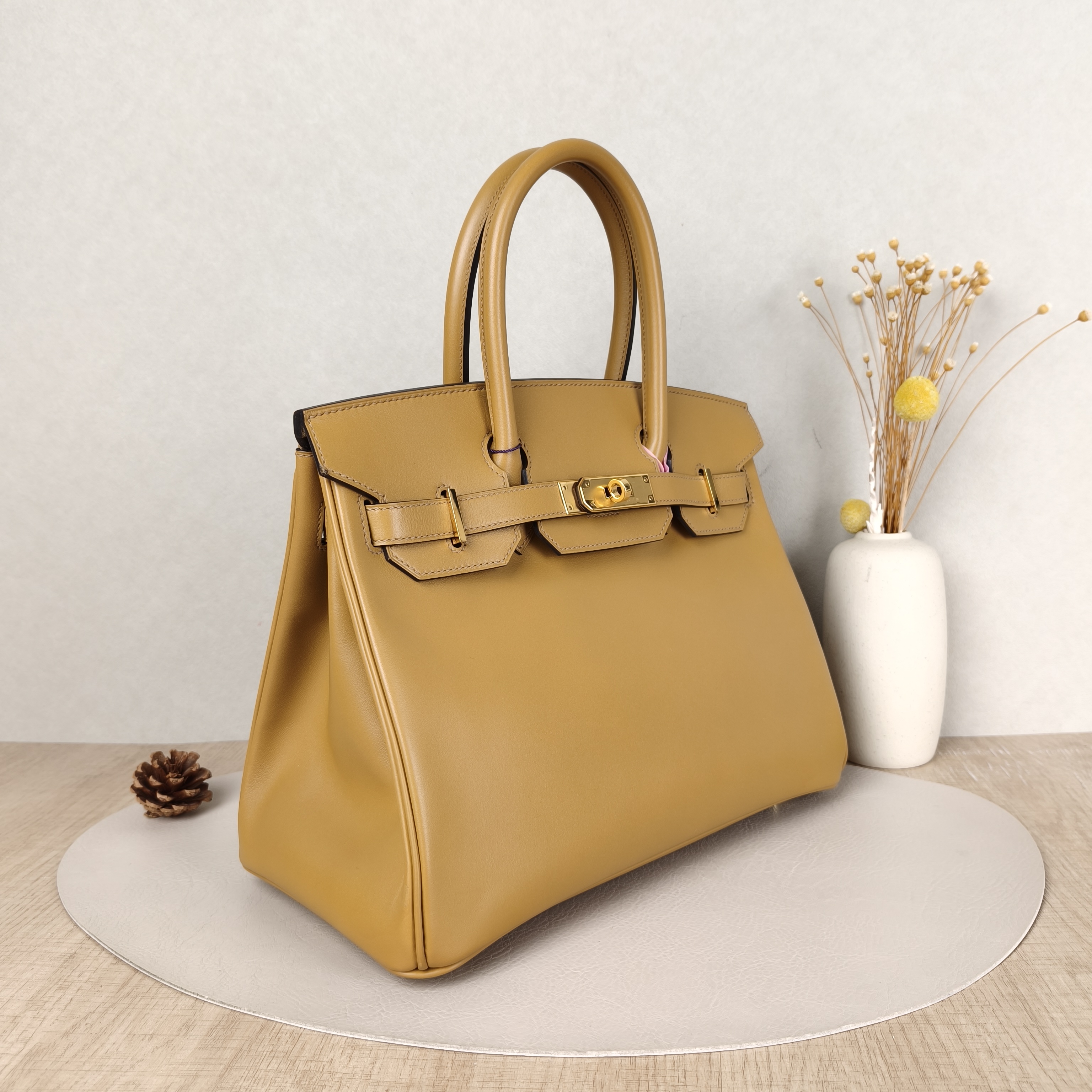 Hermès Top Handle Bag Birkin 30 Gold-Tone Hardware 21 Veau Tadelakt Calfskin Medium 30 × 16 × 22 cm — cover view 6 of 6