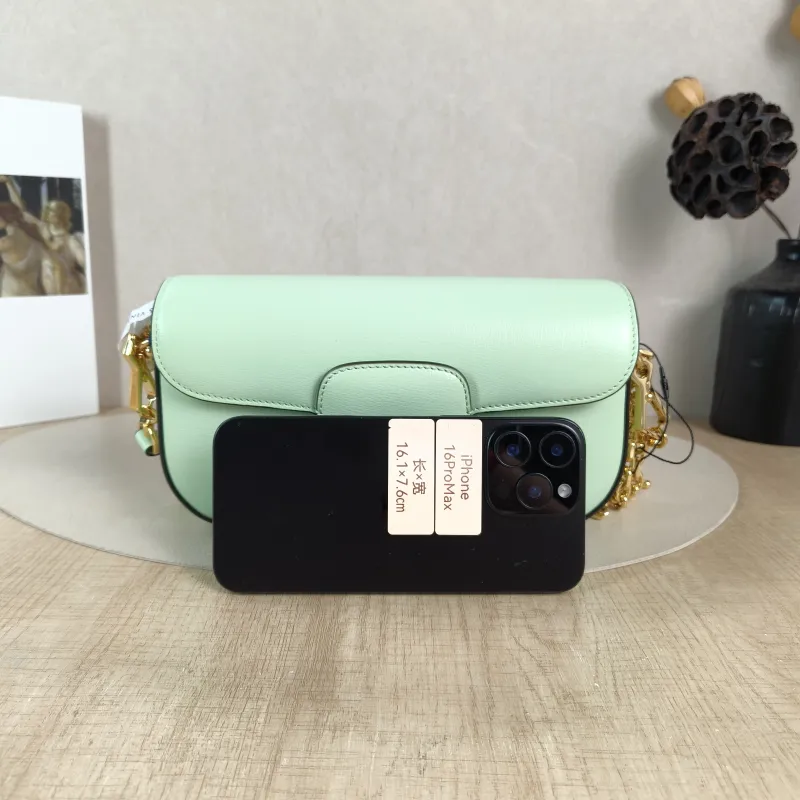 GUCCI Crossbody Bag Horsebit 1955 Horsebit Small Green Calfskin Small 24 × 5.5 × 13 cm — cover view 2 of 6