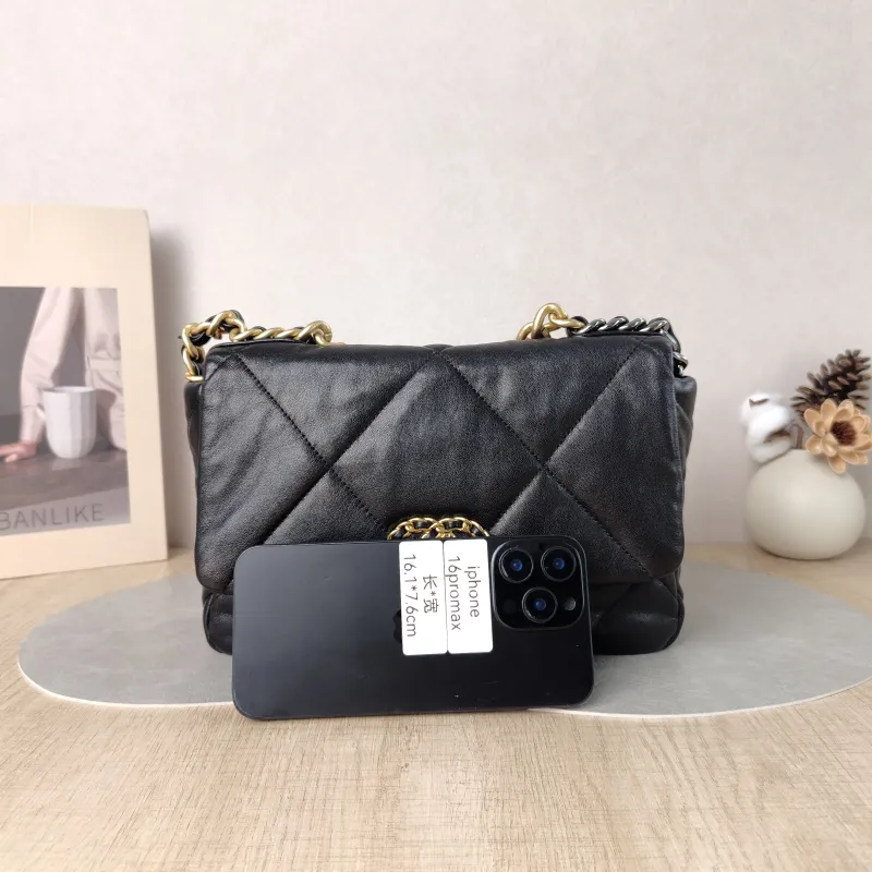 Chanel Crossbody Bag 19Bag Black SL ambskin Small 26 × 9 × 16 cm 28 — cover view 3 of 5