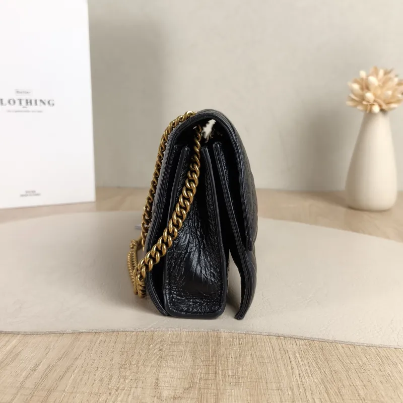 BALENCIAGA Crossbody Bag CRUSH Chain Bag Black Calfskinxs Small22 × 5 × 10 cm — detail view 7 of 12