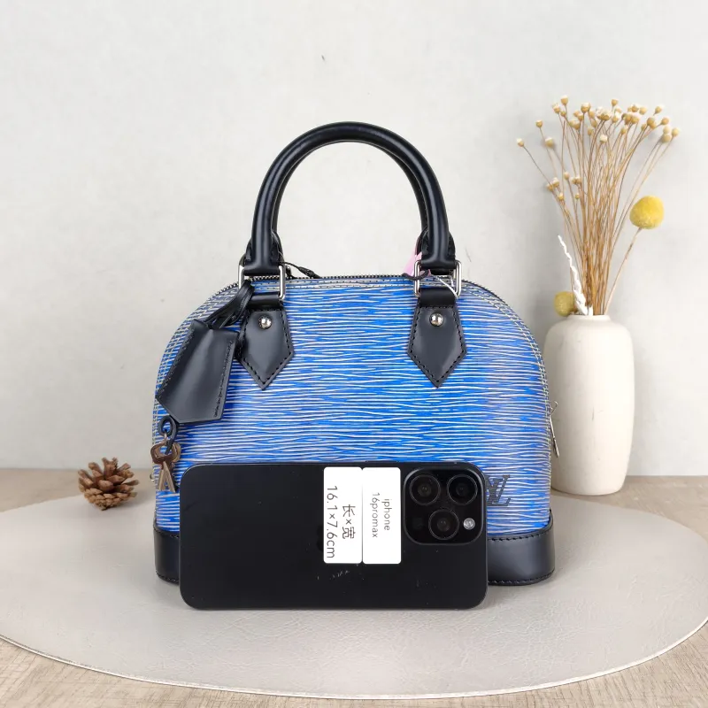 Louis Vuitton Top Handle Bag Alma BB Blue Epi Embossed Calfskin BB 23.5 × 11.5 × 17.5 cm — cover view 5 of 5