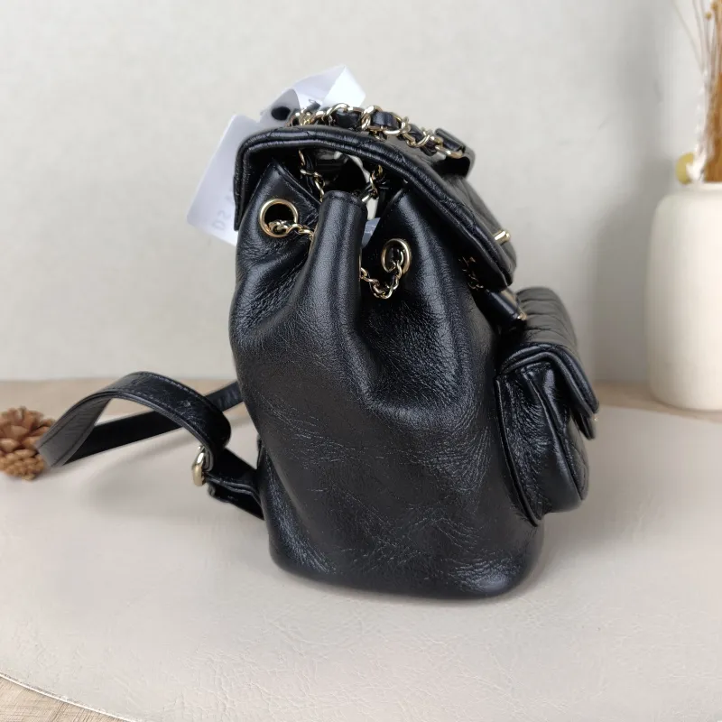 Chanel Backpack Duma Black Calfskin Small18 × 12 × 18.5 cm — detail view 10 of 17