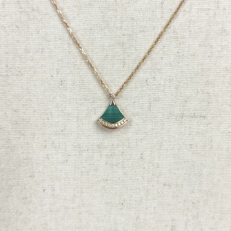 Bvlgari Necklace DIVAS’ DREAM Collection Malachite Pavé Diamond Malachite,18KR ose Gold Diamond Malachite One Size1.5*41-43