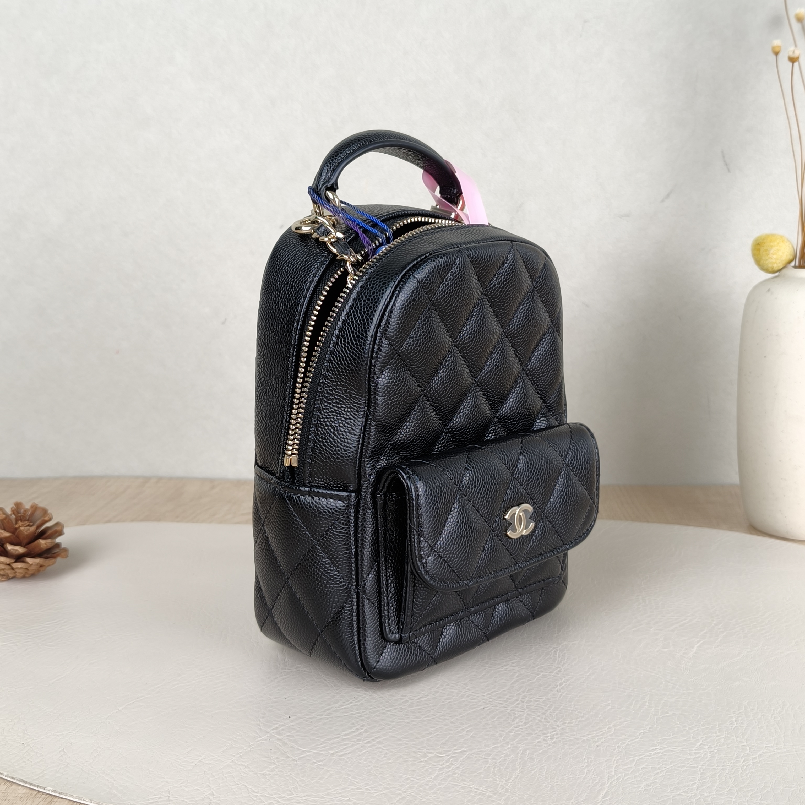 Chanel Backpack mini Backpack Collection Black Grained Calfskin One Size13 × 9 × 18 cm — cover view 4 of 5