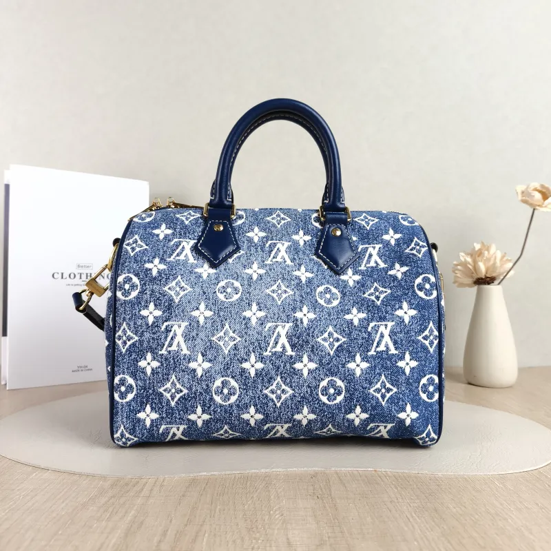 Louis Vuitton Crossbody Bag Speedy25 Blue Medium 25 × 15 × 19 cm — cover view 4 of 6