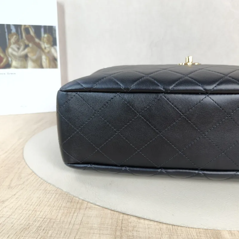 Chanel Crossbody Bag Bowling Bag Black Lambskin One Size 31 × 9 × 19 cm — detail view 5 of 10