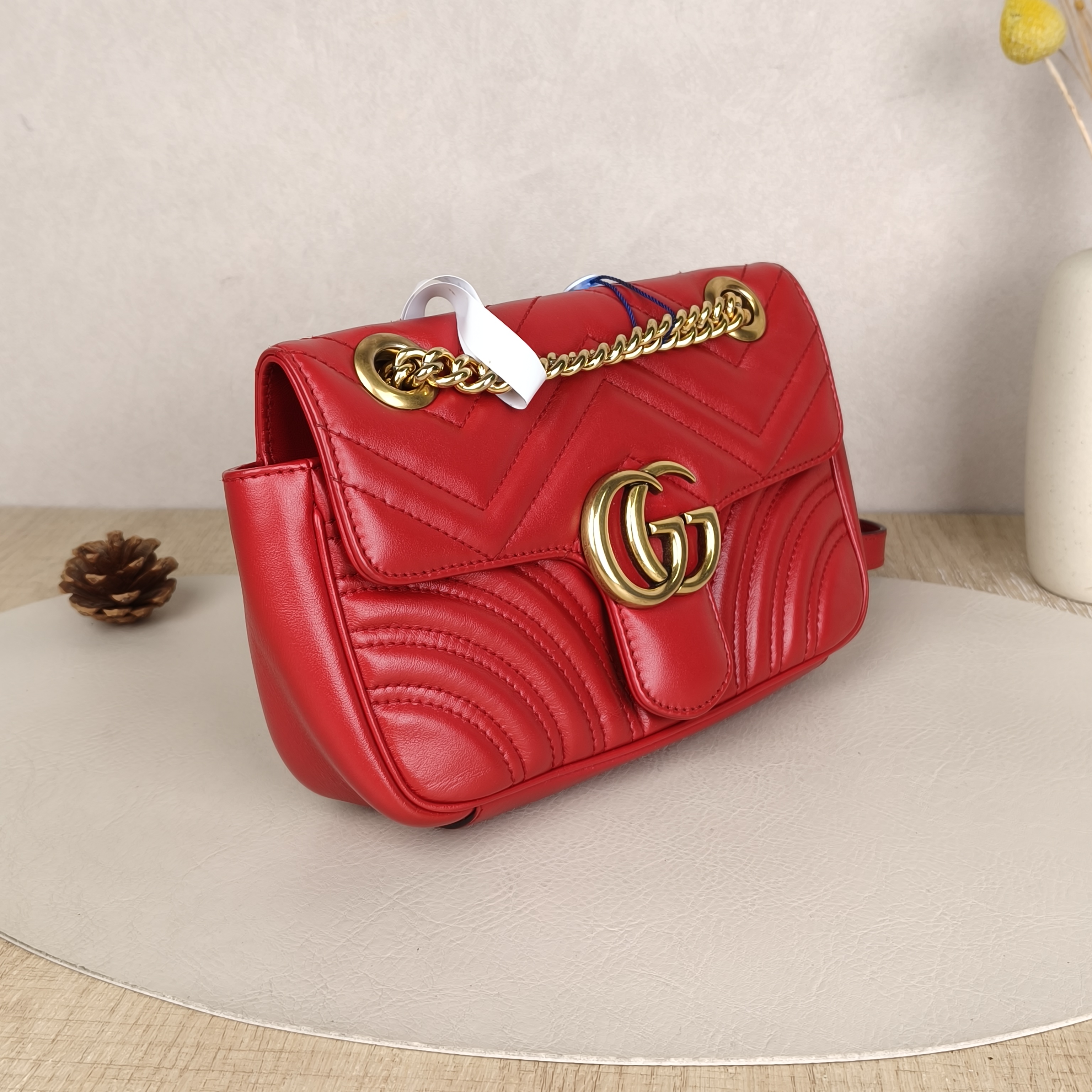 GUCCI Crossbody Bag GG Marmont Small Marmont 22Red Calfskin22 × 6 × 13 cm — cover view 5 of 8