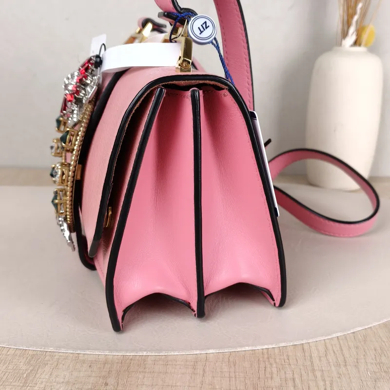 Miumiu Crossbody Bag Miu Lady Chain Bag Pink Calfskin One Size 22 × 10 × 13 cm — detail view 6 of 13