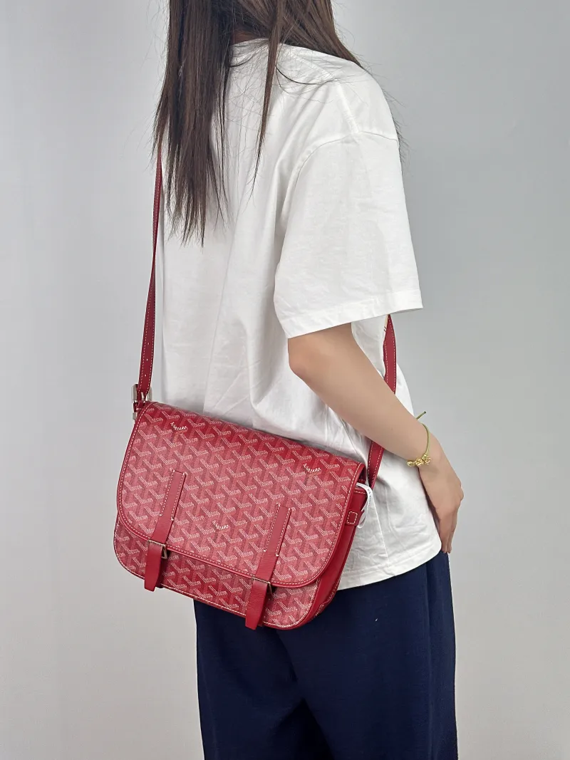 GOYARD Crossbody Bag Messenger Bag Crossbody Bag Red PVC 28.5 × 8 × 20 cm — on-model view 2 of 2