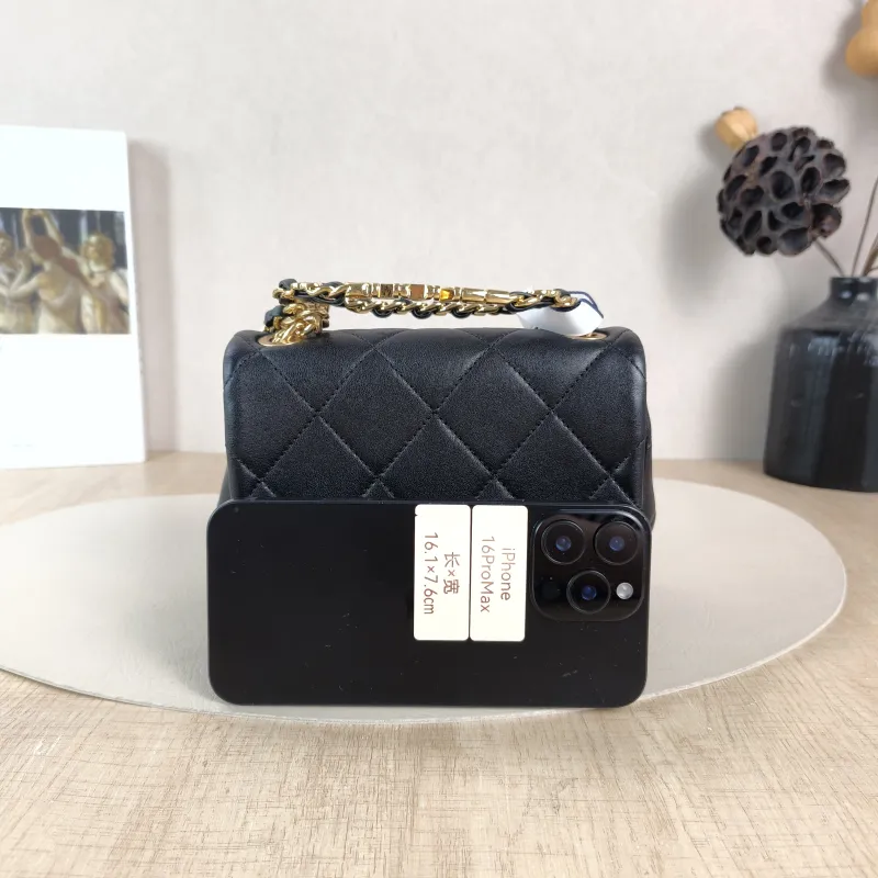 Chanel Top Handle Bag Black Lambskin Mini 17 × 6 × 13 cm — cover view 6 of 6