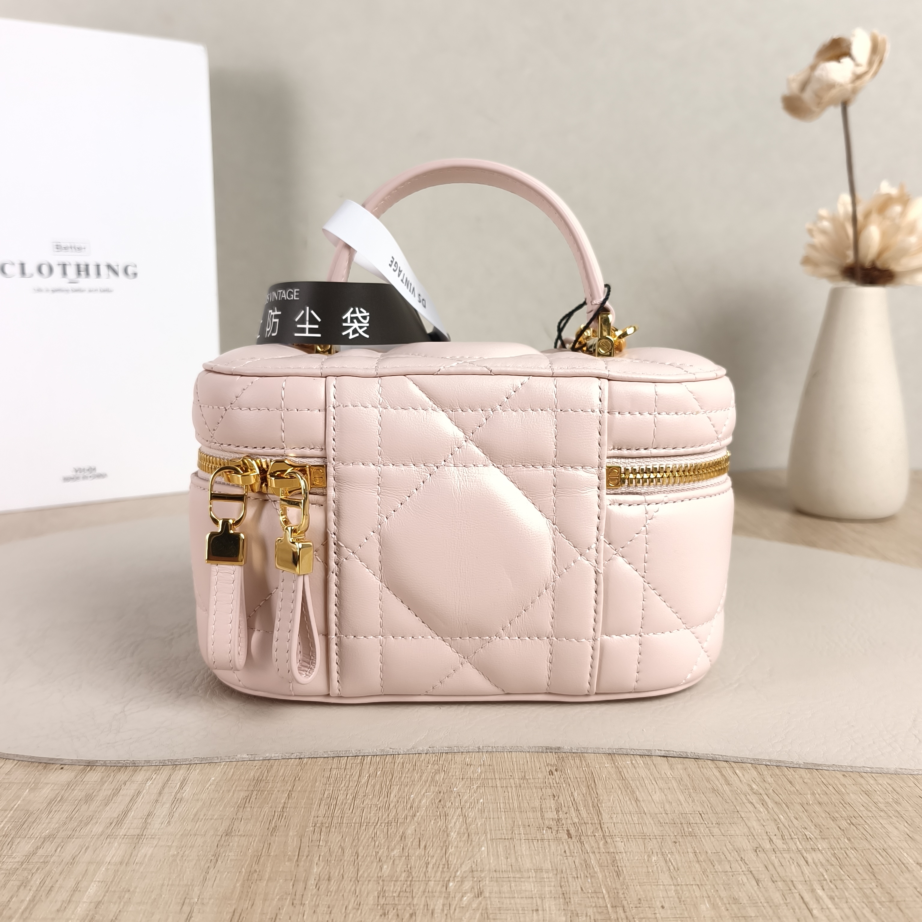 DIOR Shoulder Bag Caro Vanity Cosmetic Bag Pink Lambskinmini16.5 × 8.5 × 10 cm — cover view 5 of 6