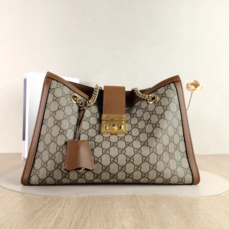 GUCCI Shoulder Bag Padlock Tote Monogram PVC Large 35 × 14 × 23.5 cm