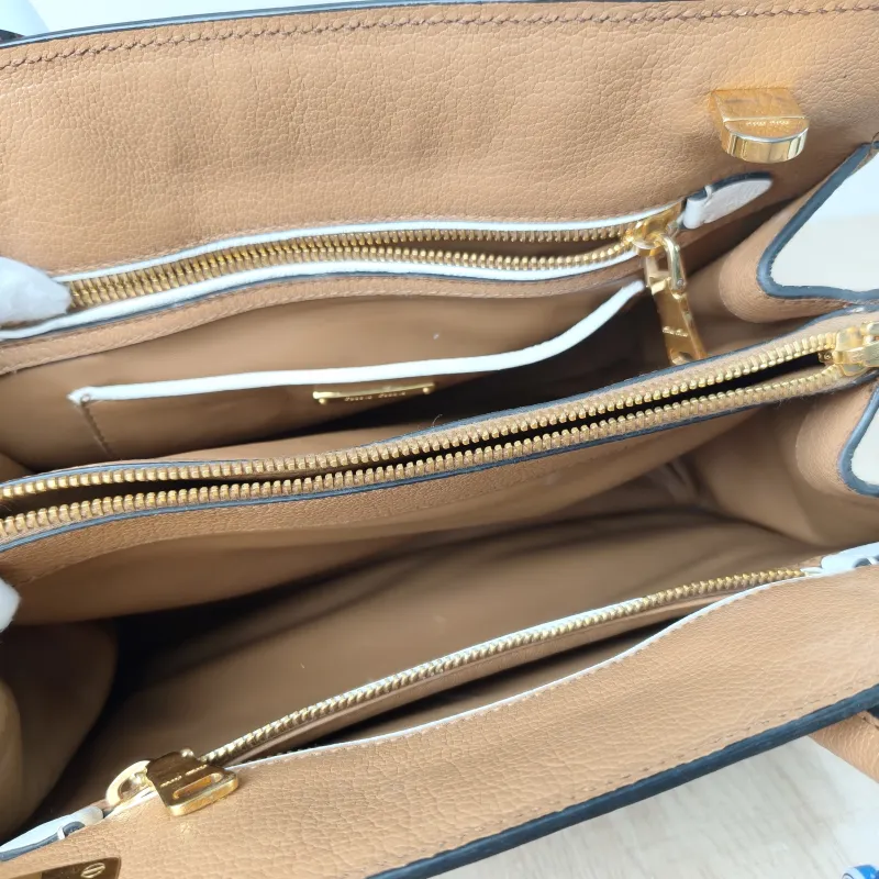 Miumiu Top Handle Bag Top Handle Bag Brown · White Lambskin One Size28 × 14 × 24 cm — detail view 2 of 14