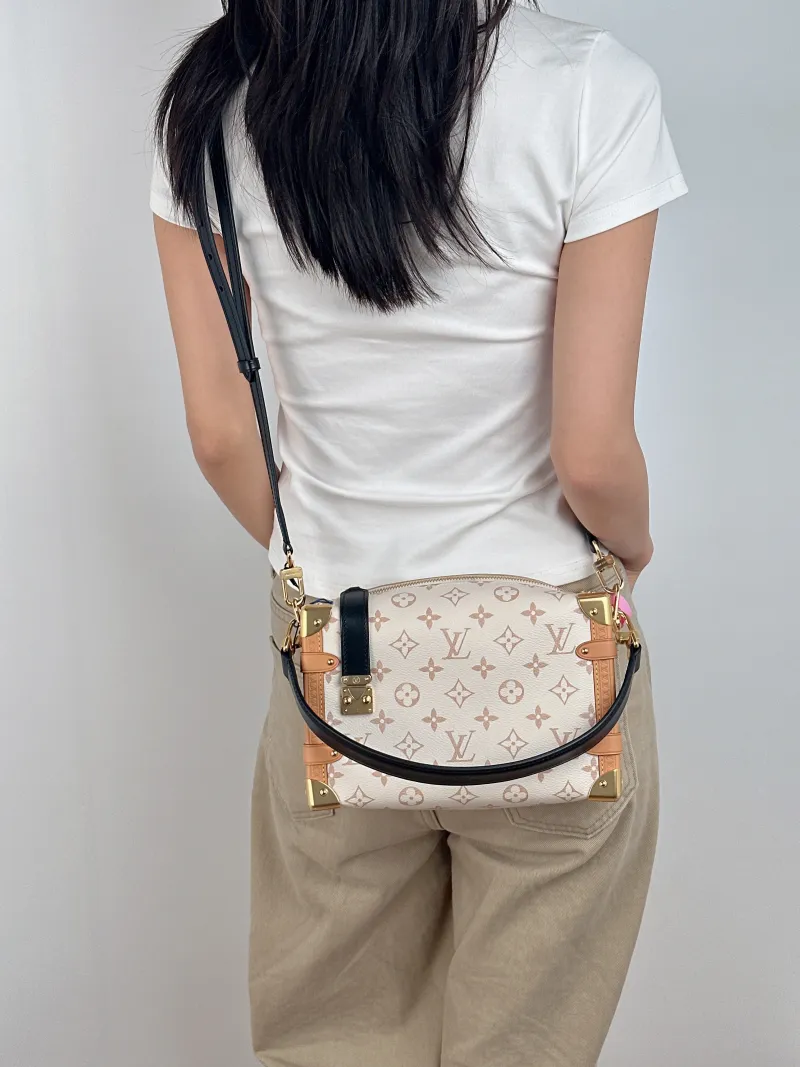 Louis Vuitton Crossbody Bag Side Trunk Box · Black PVC Medium 23.5 × 8.5 × 16 cm — on-model view 2 of 3