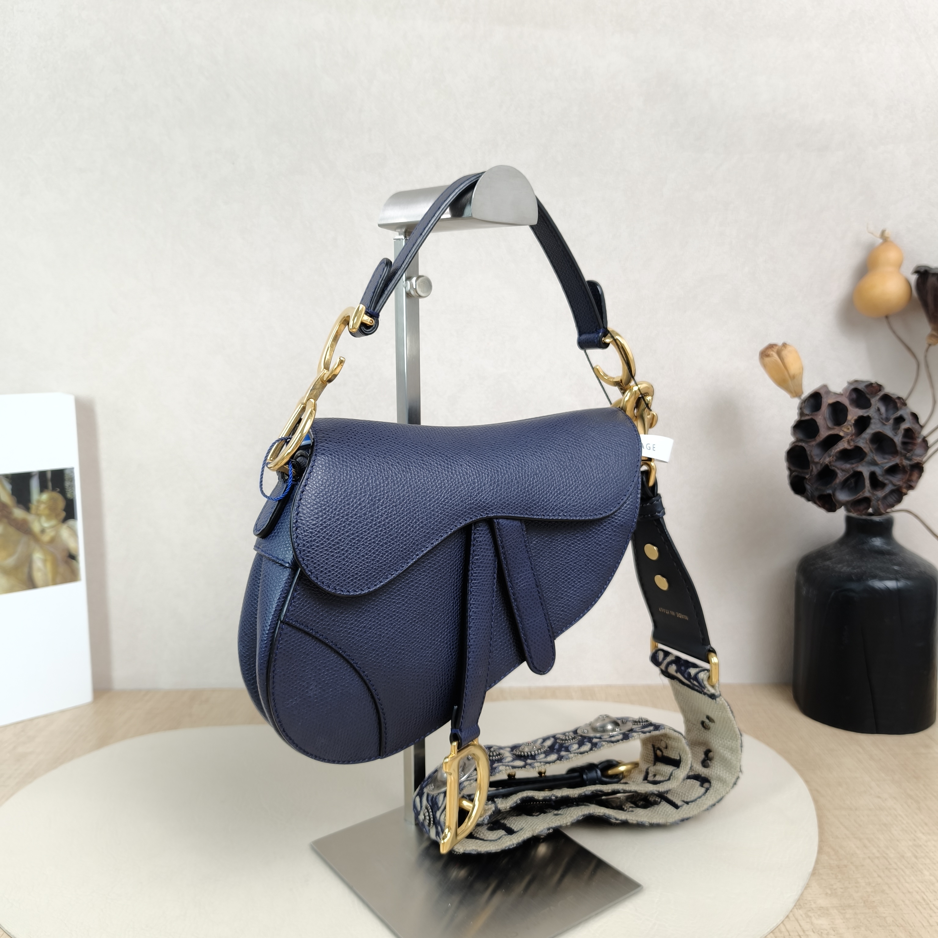 DIOR Top Handle Bag Saddle Blue Calfskinmini19 × 6 × 15 cm — cover view 2 of 4