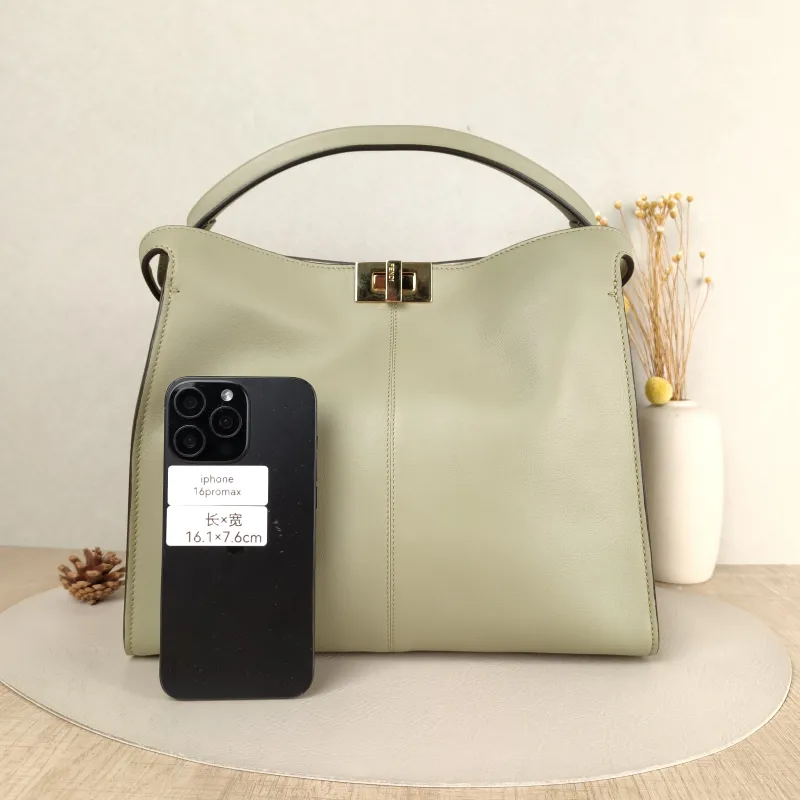 FENDI Shoulder Bag Peekaboo X-Lite Calfskin Medium 30 × 15 × 25 cm — cover view 3 of 5