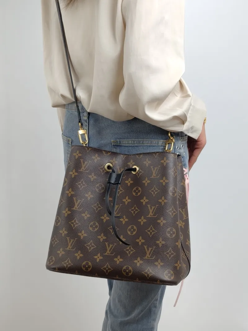Louis Vuitton Shoulder Bag NÉONOÉ Bucket Bag Black PVC Medium 26 × 17.5 × 26 cm — on-model view 2 of 2