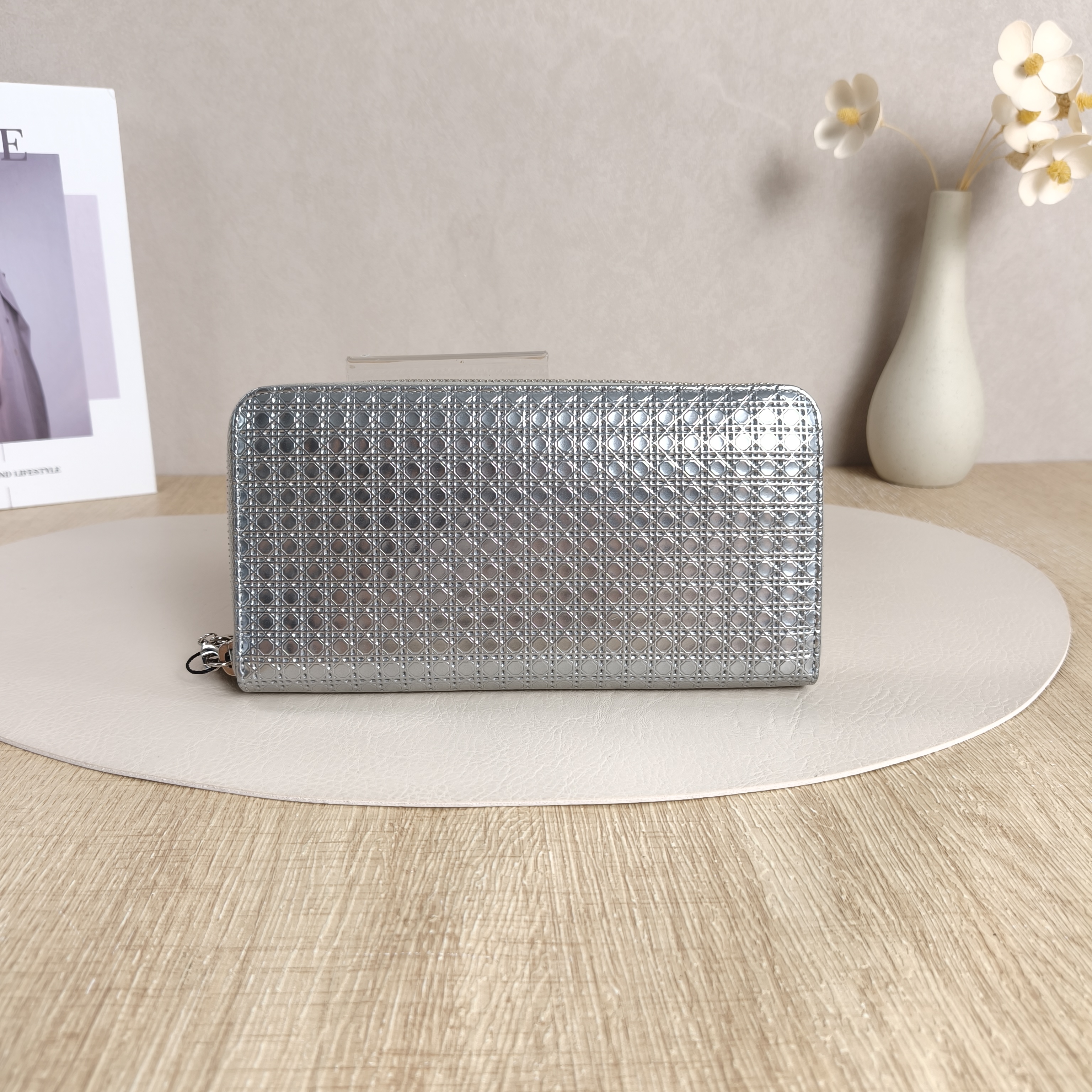 DIOR Wallet Edition Wallet Silver PVC 19.3 × 2.2 × 10 cm — cover view 9 of 10