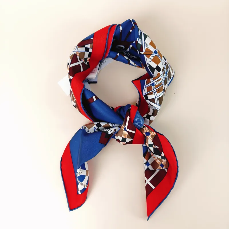 Hermès Blue Red Silk 88*88