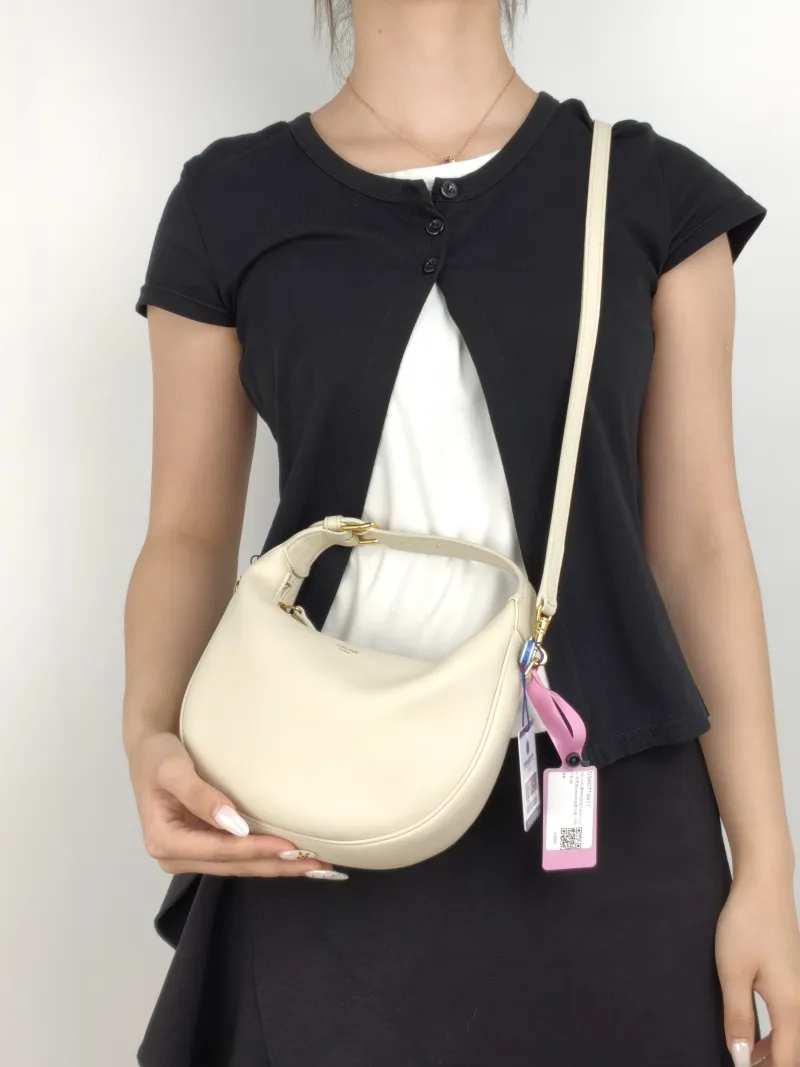 CELINE Crossbody Bag TEEN LULU hobo White Calfskin Small21 × 5 × 24 cm — on-model view 3 of 3