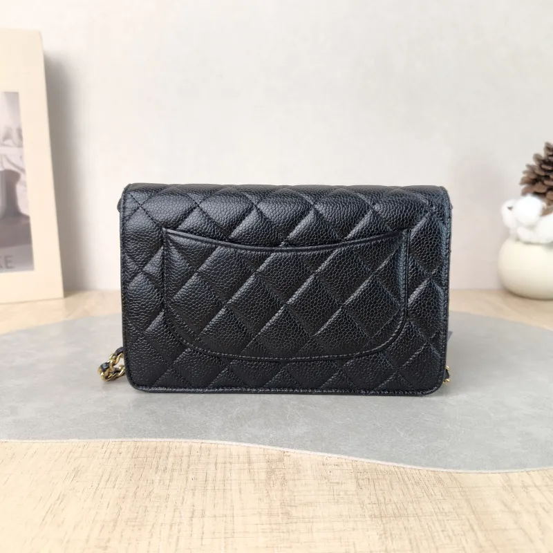 Chanel Crossbody Bag Classic Flap WOC CF WOCWOC Bag Black Grained Calfskin Mini 19.2 × 3.5 × 12.3 cm 25 — cover view 2 of 6