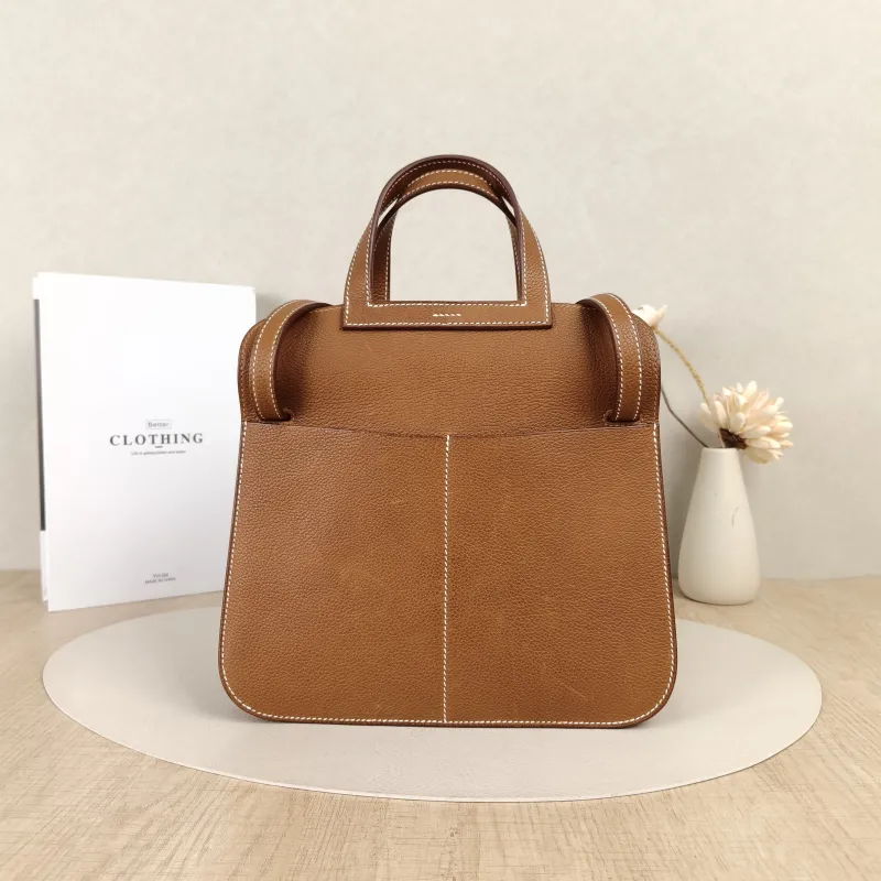 Hermès Shoulder Bag Halzan 25 Brown Saddle Leather Small25 × 8 × 17 cm — cover view 9 of 9