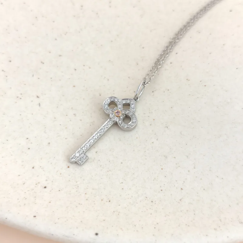 Tiffany&Co. Necklace Keys Collection Necklace Pendant Silver PT950Diamond18KW hite Gold One Size40cm — cover view 2 of 7