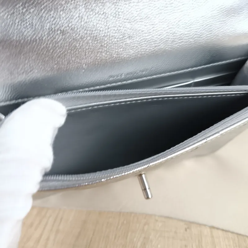 Chanel Backpack Backpack Silver Grained Calfskin One Size 18.2 × 5 × 14 cm — detail view 9 of 12