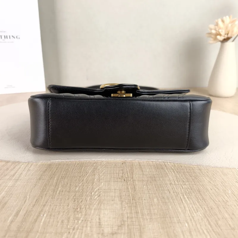 GUCCI Crossbody Bag GG Marmont Small Marmont 22 Black CC alfskin Small 22 × 6 × 13 cm — cover view 2 of 5