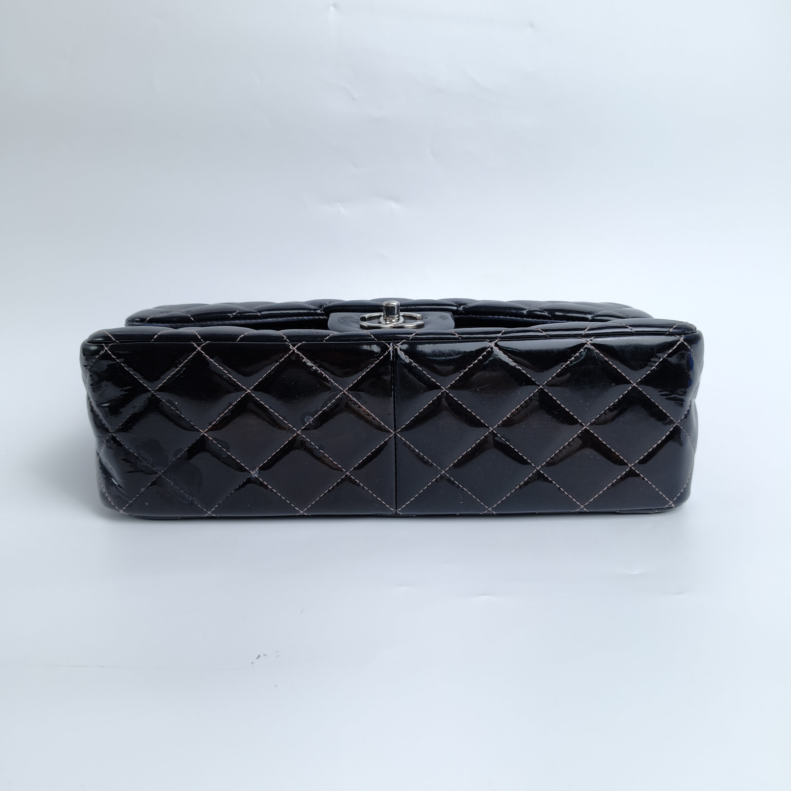 Chanel Crossbody Bag Classic Flap Jumbo CF Jumbo Black Patent Leather Large30 × 10 × 19.5 cm — cover view 17 of 17